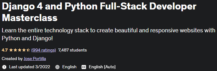 Pictures · Django 4 and Python Full-Stack Developer Masterclass 2022-3