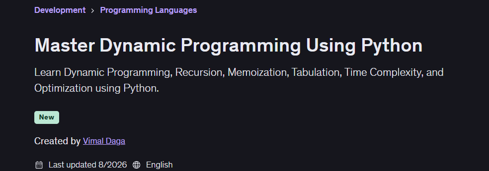Pictures · Master Dynamic Programming Using Python 2026-8