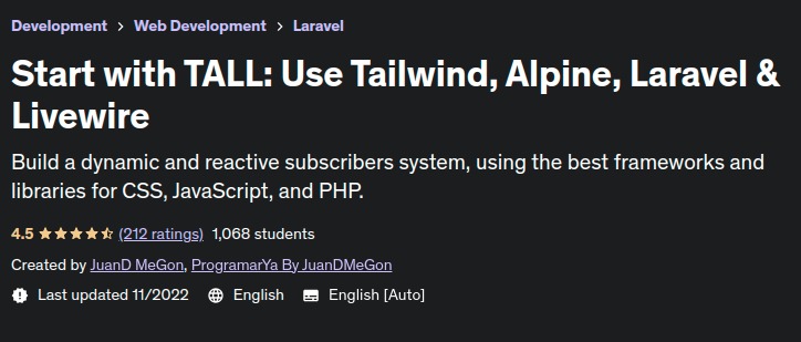 Pictures · Start with TALL: Use Tailwind, Alpine, Laravel & Livewire 2022-1