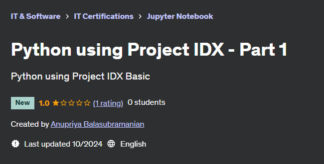Pictures · Udemy — Python using Project IDX – Part 1 2024-9