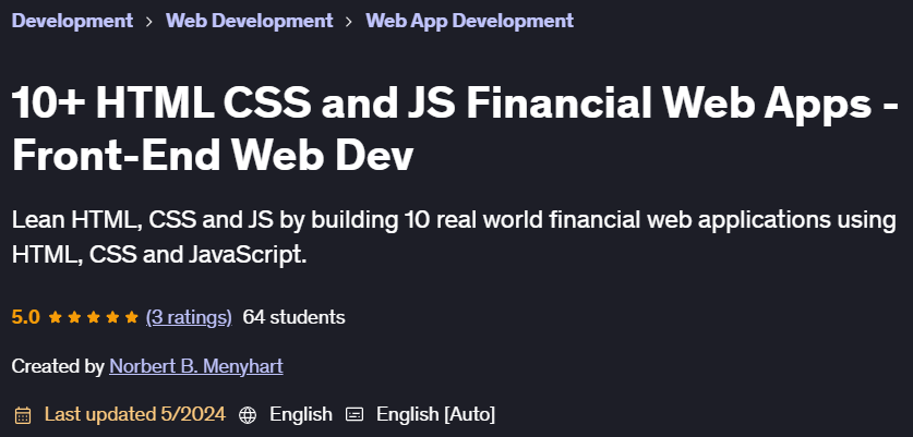Pictures · 10+ HTML CSS and JS Financial Web Apps – Front-End Web Dev 2024-3