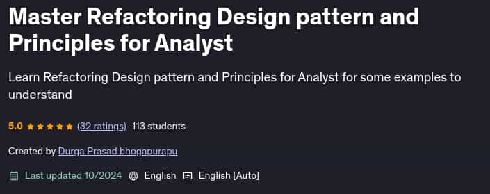 Pictures · Master Refactoring Design pattern and Principles for Analyst 2024-10