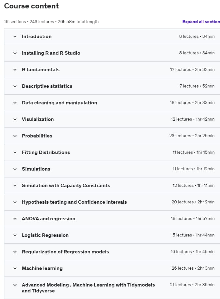 Course topics · Statistical Thinking and Data Science with R. 2023-8