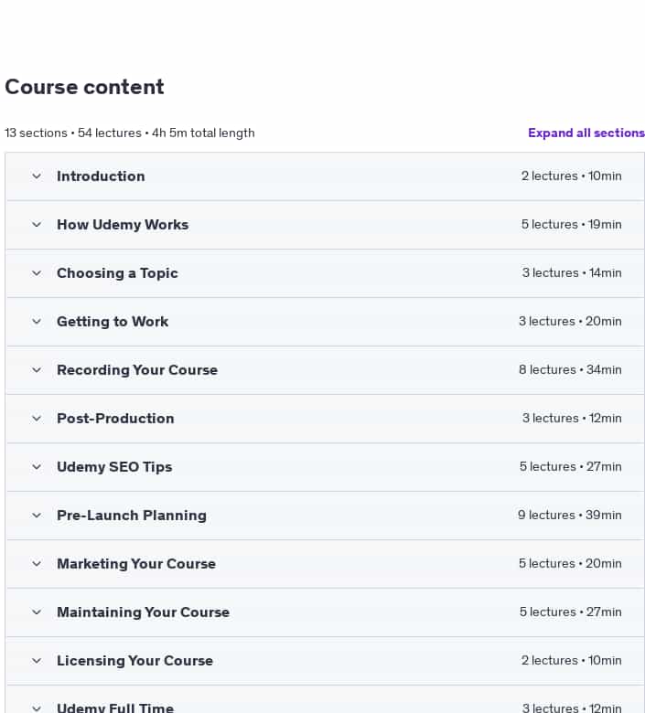 Course topics · Udemy — The Ultimate Unofficial Udemy Online Course Creation Guide 2024-8