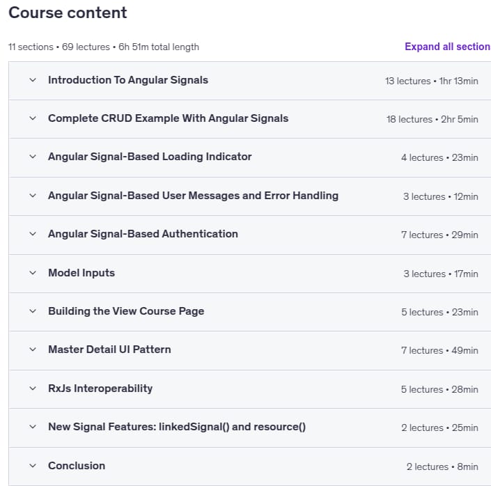 Course topics · Angular Signals In Depth (Angular 20) 2025-11