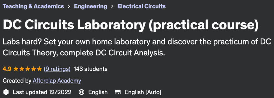 Pictures · Udemy — DC Circuits Laboratory (practical course) 2022-12