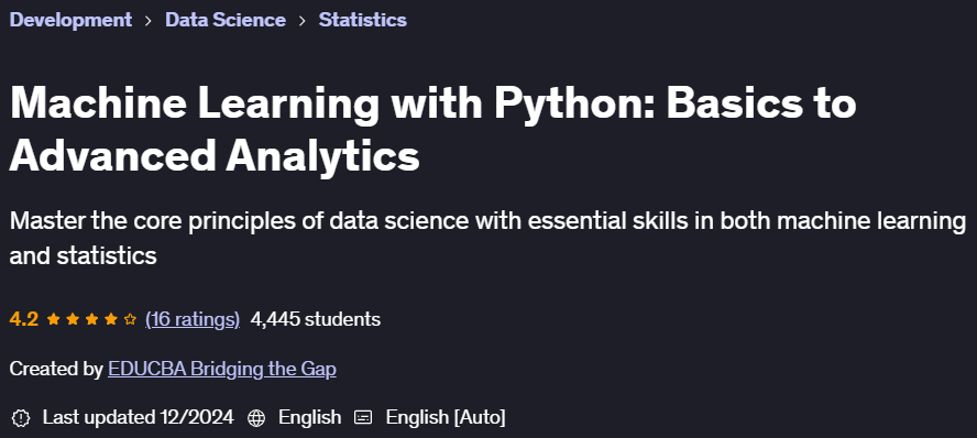Pictures · Machine Learning with Python: Basics to Advanced Analytics 2024-12