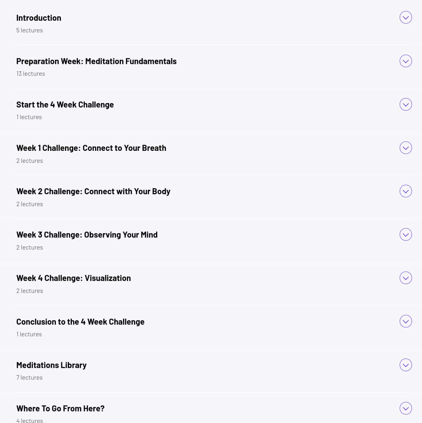 Course topics · ZeroToMastery — Learning to Meditate [Productivity & Focus] 2025-4