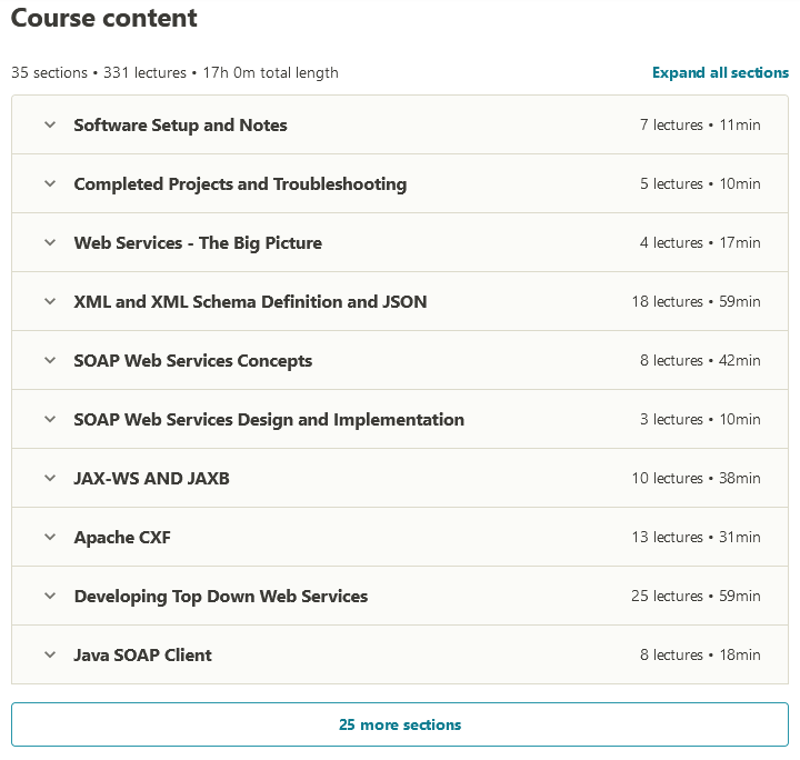 Course topics · Java Web Services 2020-9