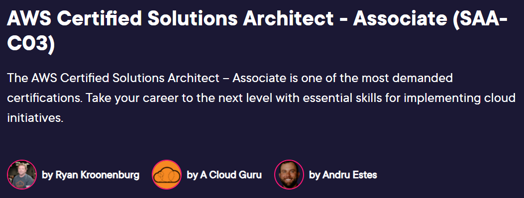 Pictures · A Cloud Guru — AWS Certified Solutions Architect – Associate (SAA-C03) 2025-1