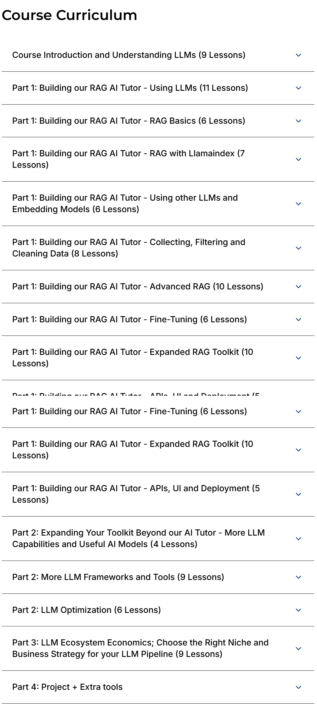 Course topics · Towards AI – Full Stack AI Engineering 2025-4