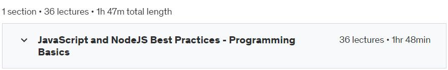 Course topics · JavaScript and NodeJS Best Practices – Programming Basics 2024-5