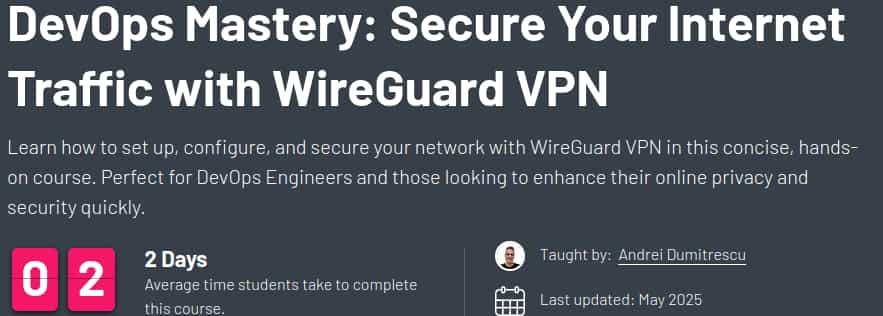 Pictures · ZeroToMastery — DevOps Mastery: Secure Your Internet Traffic with WireGuard VPN 2025-4