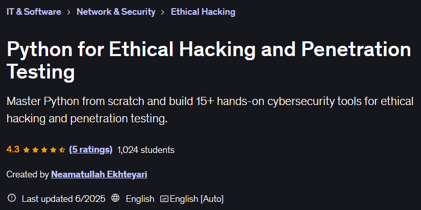 Pictures · Python for Ethical Hacking and Penetration Testing 2025-6