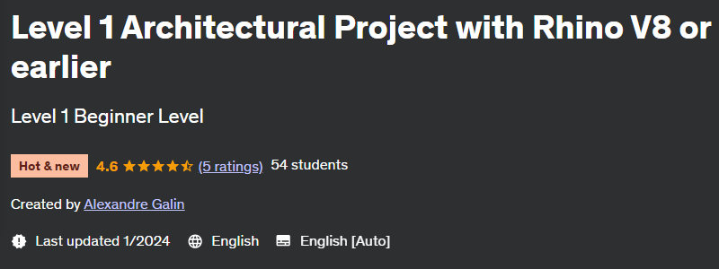 Pictures · Udemy — Level 1 Architectural Project with Rhino V8 or earlier 2024-1