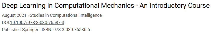 Bilder · Springer – Deep Learning in Computational Mechanics, zweite Ausgabe 2025