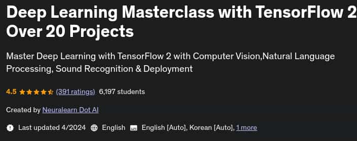 Pictures · Udemy — Deep Learning Masterclass with TensorFlow 2 Over 20 Projects 2024-4