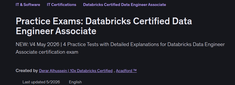 이미지 · 실습 시험 : Databricks 인증된 데이터 엔지니어 협력자 2026-5