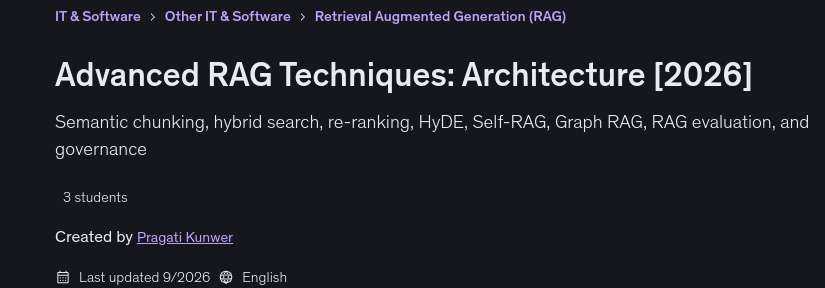 Pictures · Advanced RAG Techniques: Architecture [2026] 2026-9