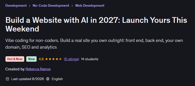 चित्र · एक वेबसाइट बनाने के साथ AI में 2027: इस सप्ताहांत में लॉन्च करें 2026-7