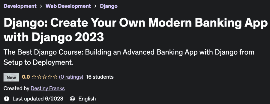 Pictures · Udemy — Django: Create Your Own Modern Banking App with Django 2023 2023-6