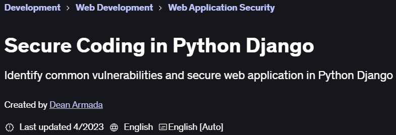 Pictures · Secure Coding in Python Django 2023-3