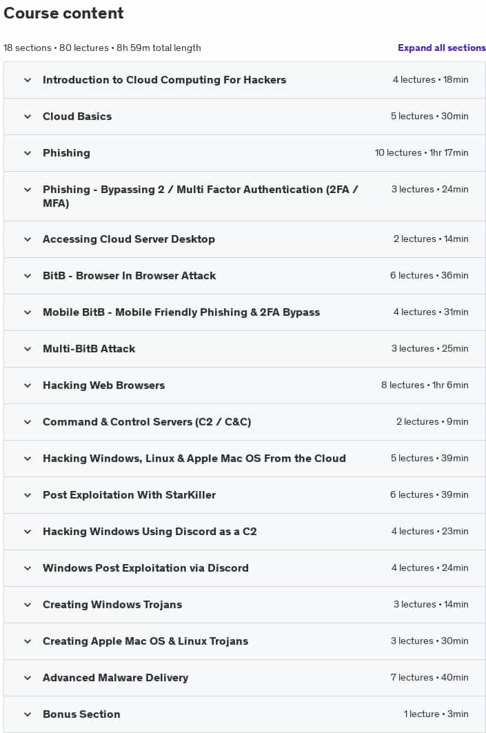 Course topics · Cloud-Based Hacking Hack Logins, Computers & More 2024-3
