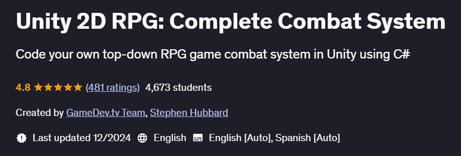Pictures · Unity 2D RPG: Complete Combat System 2024-12