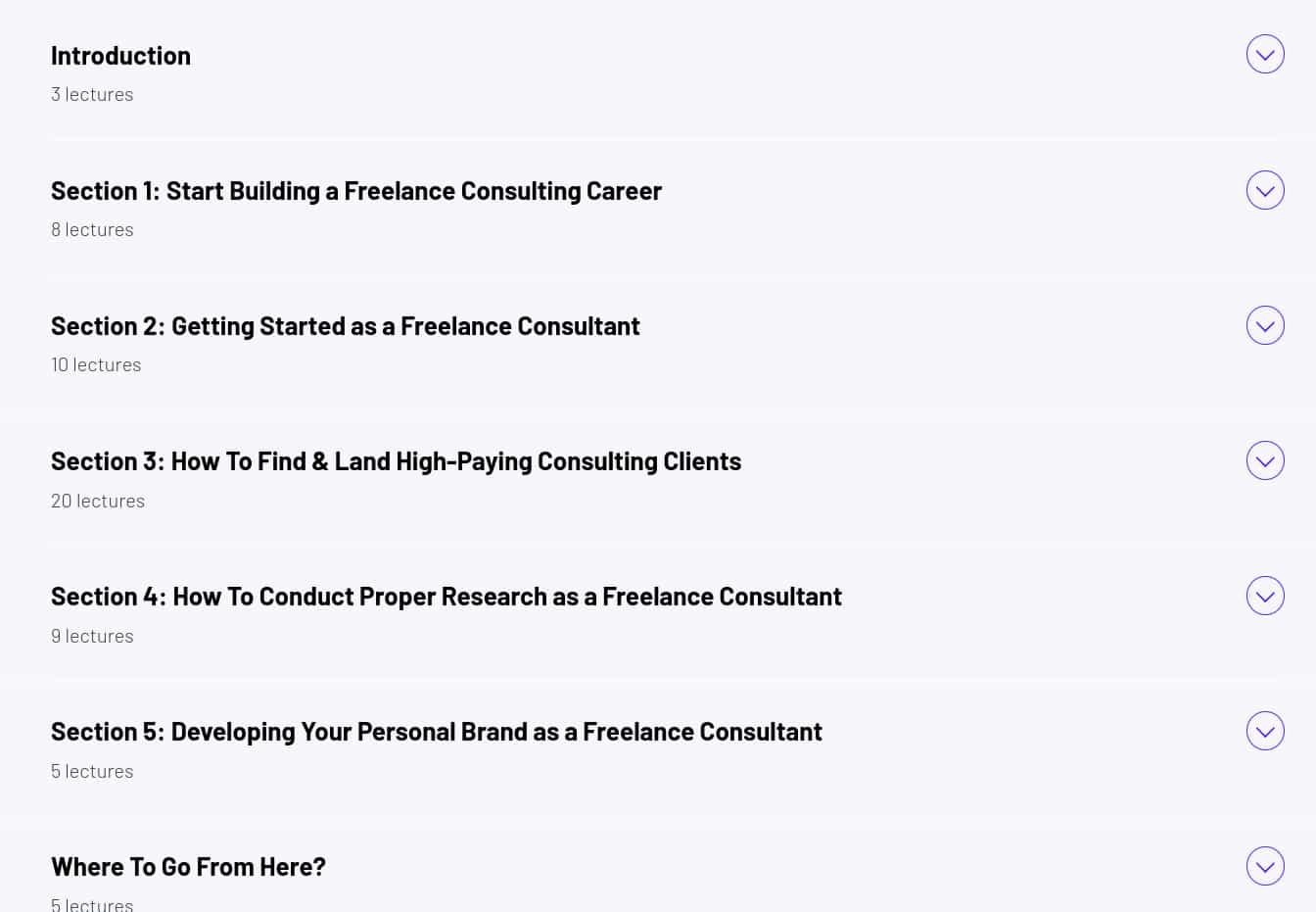 Course topics · ZeroToMastery – Consulting: The Complete Freelancer’s Guide 2025-4