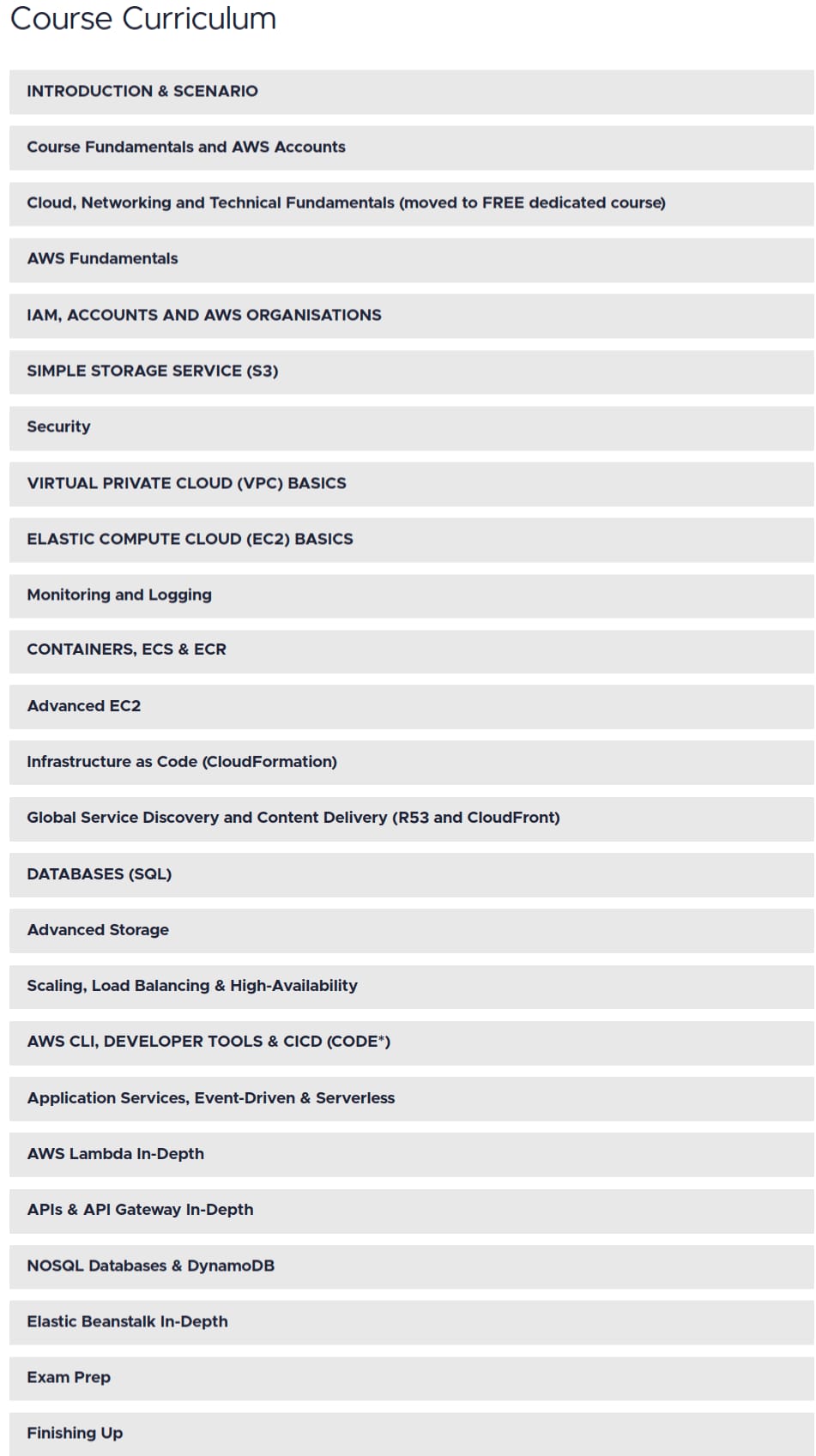 Course topics · Adrian Cantrill — AWS Certified Developer – Associate 2024-8