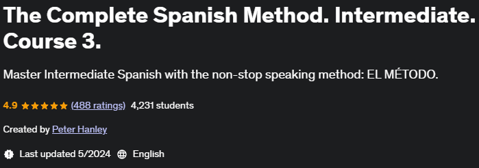Pictures · The Complete Spanish Method. Intermediate. Course 3. 2023-2
