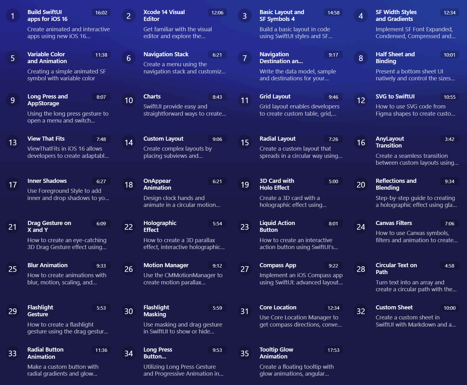 Course topics · DesignCode – Build SwiftUI apps for iOS 16 2024-11