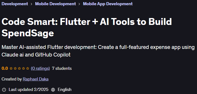 Pictures · Udemy — Code Smart: Flutter + AI Tools to Build SpendSage 2025-1