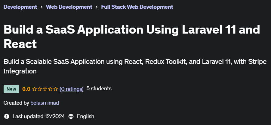 Pictures · Udemy — Build a SaaS Application Using Laravel 11 and React 2024-12