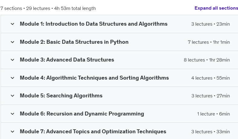 Course topics · Python Programming: The Complete Course for Success 2024-9