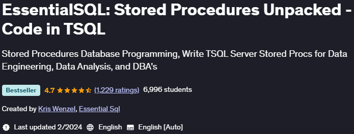 Pictures · Udemy — EssentialSQL: Stored Procedures Unpacked – Code in TSQL 2023-3