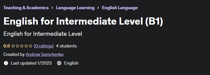 Pictures · Udemy — English for Intermediate Level (B1) 2023-1