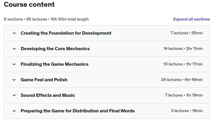 Course topics · Udemy — Create a Complete 2D Platformer in the Godot Engine 2022-7