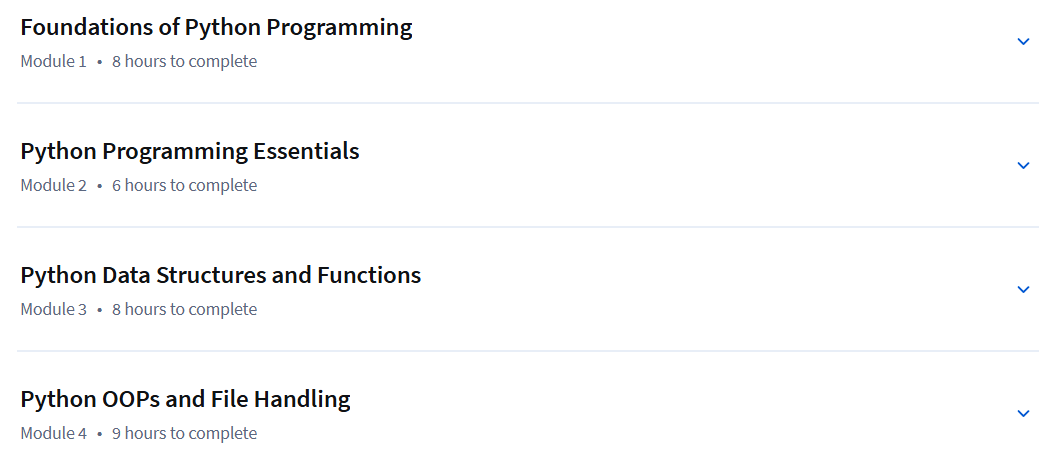 Course topics · Coursera — Dive Deep into Python 2023-12