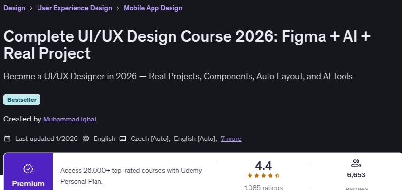 Pictures · Complete UI/UX Design Course 2026: Figma + AI + Real Project 2026-1