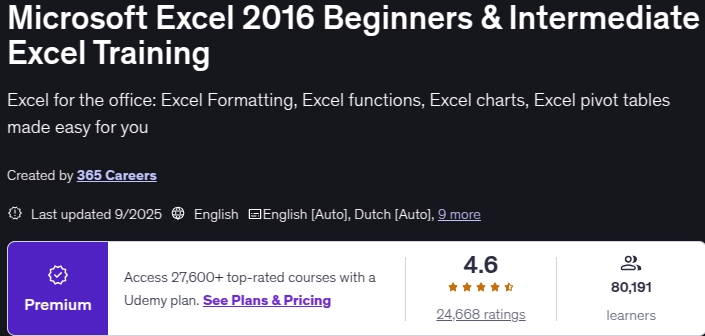 Pictures · Microsoft Excel 2016 Beginners & Intermediate Excel Training 2025-9