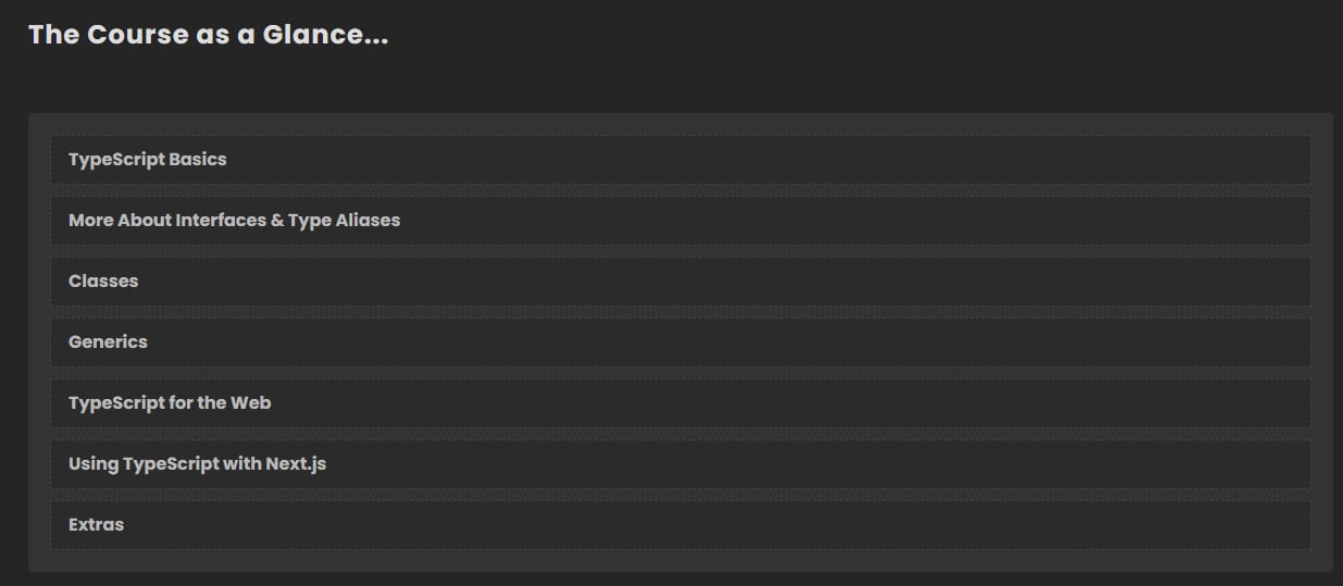 Course topics · Net Ninja — TypeScript Masterclass 2024-1