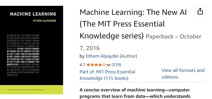 الصور · MIT Press - Machine Learning: The New AI: MIT يضيف المعرفة الأساسية 2021