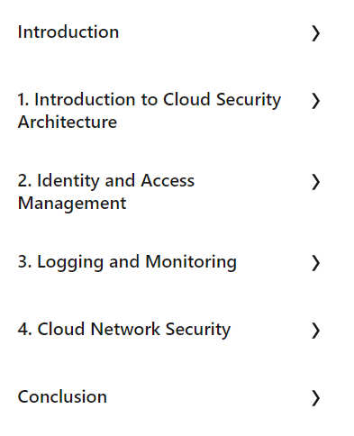 Course topics · LinkedIn — Cloud Security Architecture for the Enterprise 2024-8