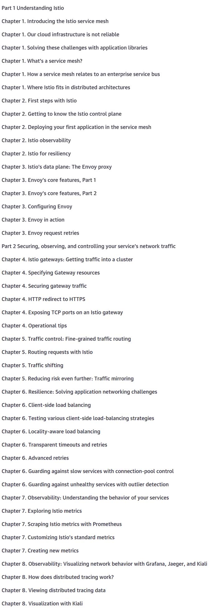 Course topics · Oreilly — Istio in Action, Video Edition 2022-4