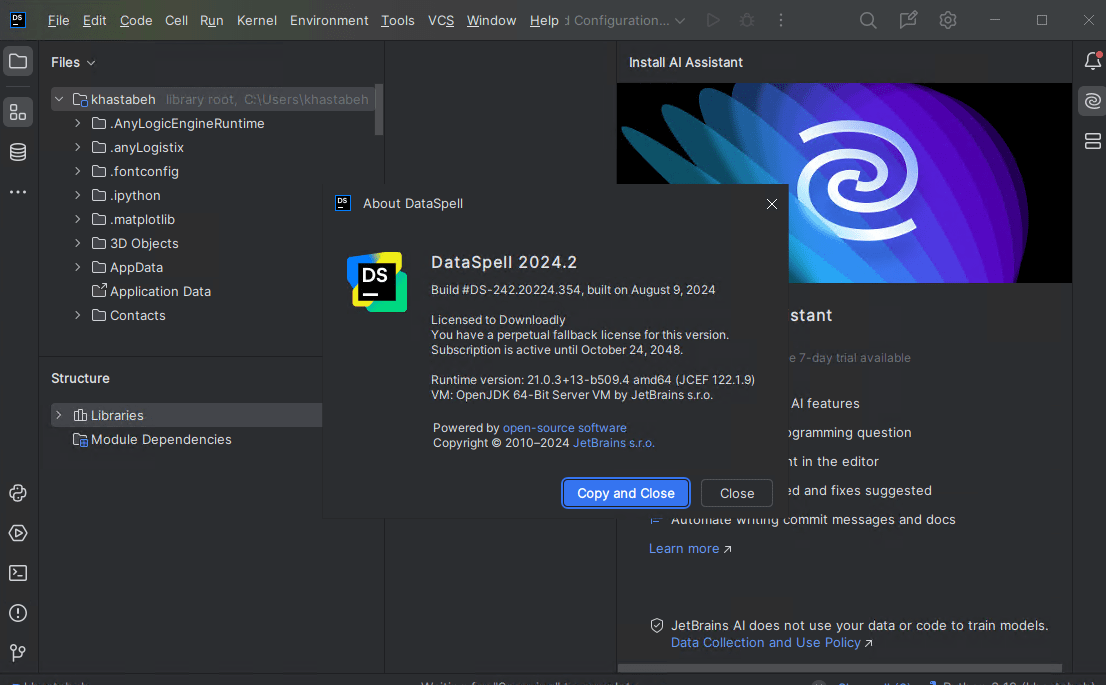 Pictures · JetBrains DataSpell 2025.2 Windows/ 2023.2.1 macOS