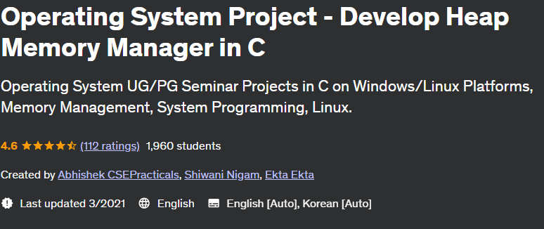 Pictures · Udemy — Operating System Project – Develop Heap Memory Manager in C 2020-6