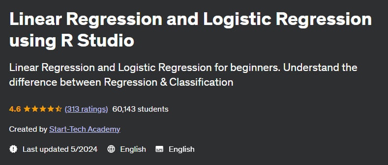 Pictures · Udemy — Linear Regression and Logistic Regression using R Studio 2022-11