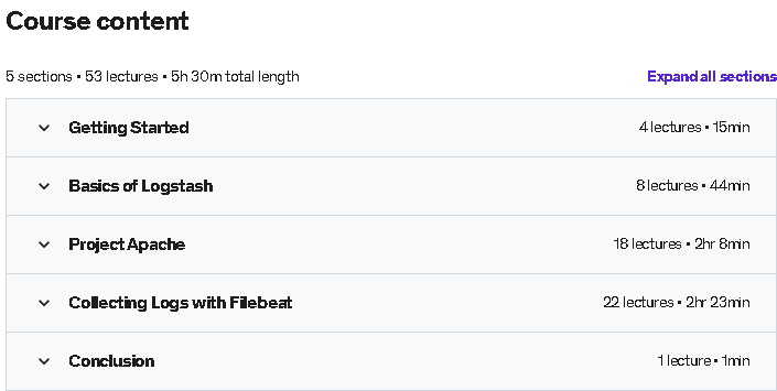 Course topics · Data Processing with Logstash (and Filebeat) 2021-6