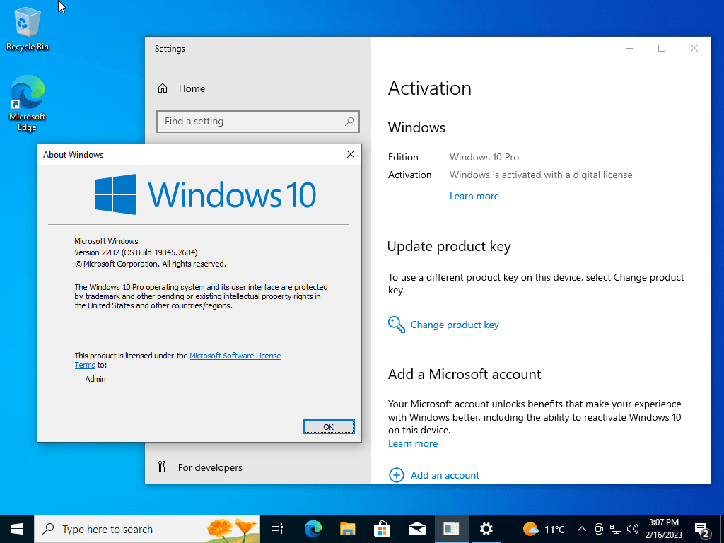 Pictures · Windows 10 Pro/Enterprise 22H2 19045.7417 Preactivated June 2026